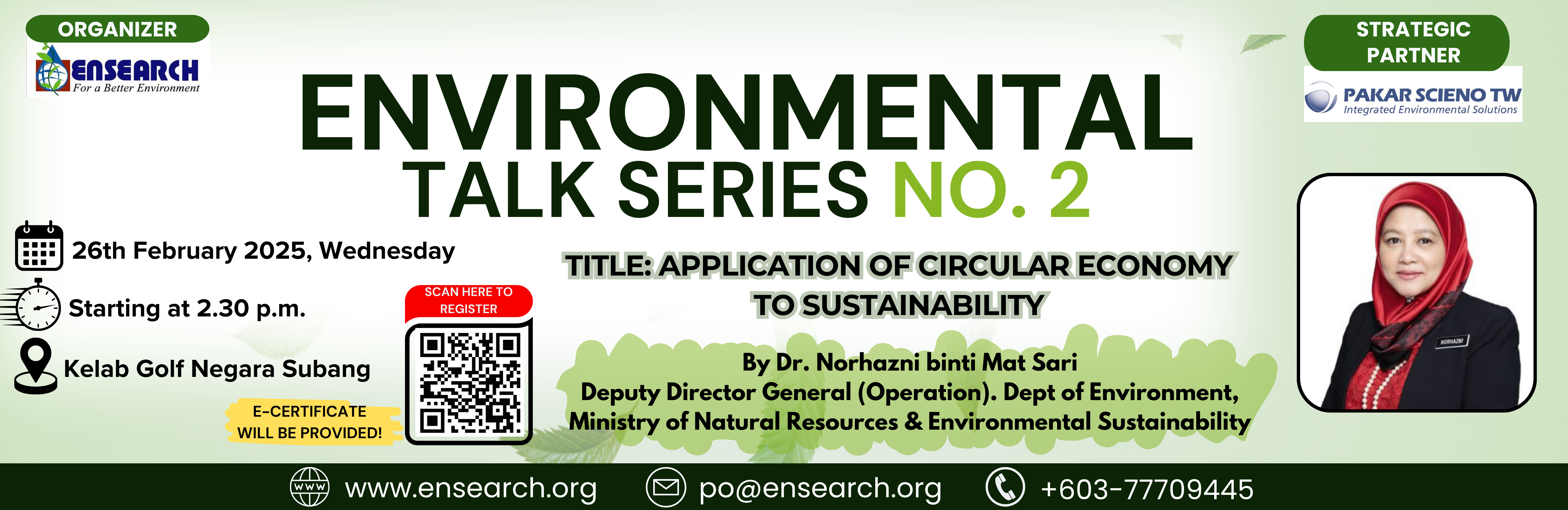 Environmental Talk Series No 2 banner